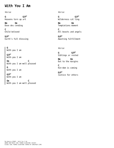 Score for ”With You I Am”