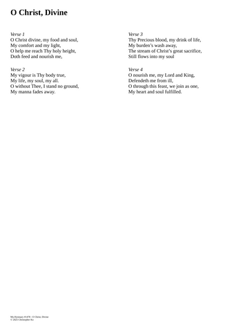 Score for ”O Christ, Divine”