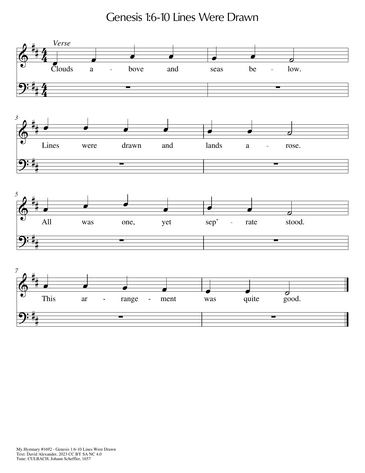 Score for ”Genesis 1:6-10 Lines Were Drawn”