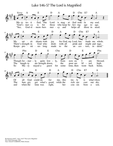 Score for ”Luke 1:46-57 The Lord is Magnified”